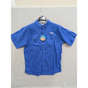Columbia PFG Shirt Men's Large Blue Omni Shield Vented Fishing‎ Omni-wick NWT